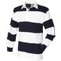 Front Row SEWN STRIPE LONG SLEEVE RUGBY SHIRT  white/navy