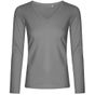 Xo by Promodoro Women´s V-Neck T-Shirt Longsleeve steel_grey