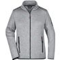 James&Nicholson Ladies´ Knitted Fleece Jacket light_grey_melange/red