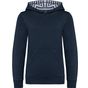 Kariban Sweat-shirt à capuche contrastée à motifs enfant unisexe navy/mariniere