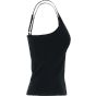 Build Your Brand Ladies Stretch Jersey Short Slim Top Black