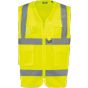 WK Designed To Work Gilet de sécurité haute visibilité recyclé avec zip unisexe hi_viz_yellow