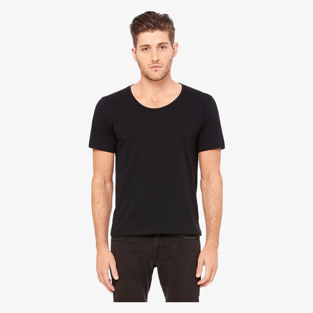 NEW MEN'S WIDE NECK TEE  Bella