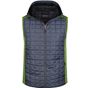 James&Nicholson Men´s Knitted Hybrid Vest kiwi_melange/anthracite_melange