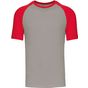 Kariban Baseball - T-shirt bicolore manches courtes light_grey/red