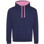 AWDis Just Hoods Varsity Hoodie oxford_navy/candyfloss_pink