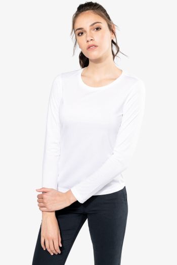 Image produit T-shirt Supima® col rond manches longues femme