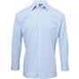 Premier Chemise à micro carreaux Vichy à manches longues pour homme light_blue/white