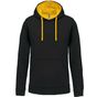 Kariban Sweat à capuche bicolore black/yellow