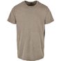 Build Your Brand Acid Washed Round Neck Tee dark_khaki