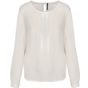 kariban Blouse crêpe manches longues femme off_white