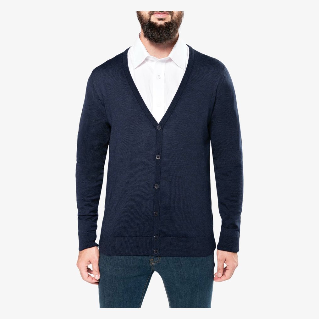 Cardigan boutonné mérinos homme kariban