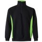Velilla Sweat bicolore zippé black/lime