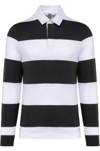 Image produit Polo rayé manches longues unisexe