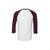 Bella Unisex 3/4 sleeve baseball tee white/maroon