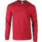 Gildan Adult T-Shirt Ultra-cotton Long Sleeve red