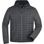 James&Nicholson Men´s Knitted Hybrid Jacket grey_melange/anthracite_melange