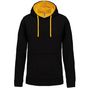 Kariban sweat-shirt capuche contrastée femme black/yellow