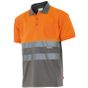 Velilla Polo bicolore manches courtes haute visibilité fluo_orange/grey