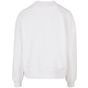 Build Your Brand Ladies Oversized Crewneck Sweatshirt white