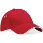 Beechfield Casquette Ultimate 5 panneaux à visière sandwich rouge classique/blanc
