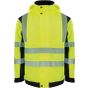Korntex Premium printable Hi-Vis softshell safety jacket Copenhagen Signal yellow / Black