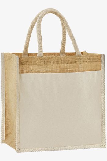 Image produit Tote bag midi en coton jute amidonné naturel