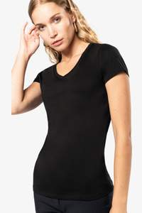 Image produit T-shirt Supima® col V manches courtes femme