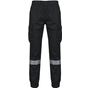 WK Designed To Work Pantalon cargo unisexe avec bas élastiqué et bande réfléchissante black