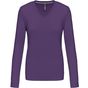 Kariban T-shirt col V manches longues femme purple