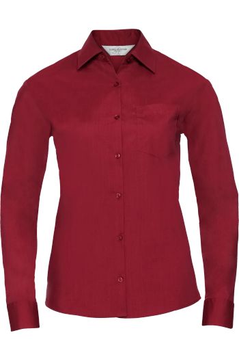 Ladies' Long Sleeve Classic Polycotton Poplin Shirt
