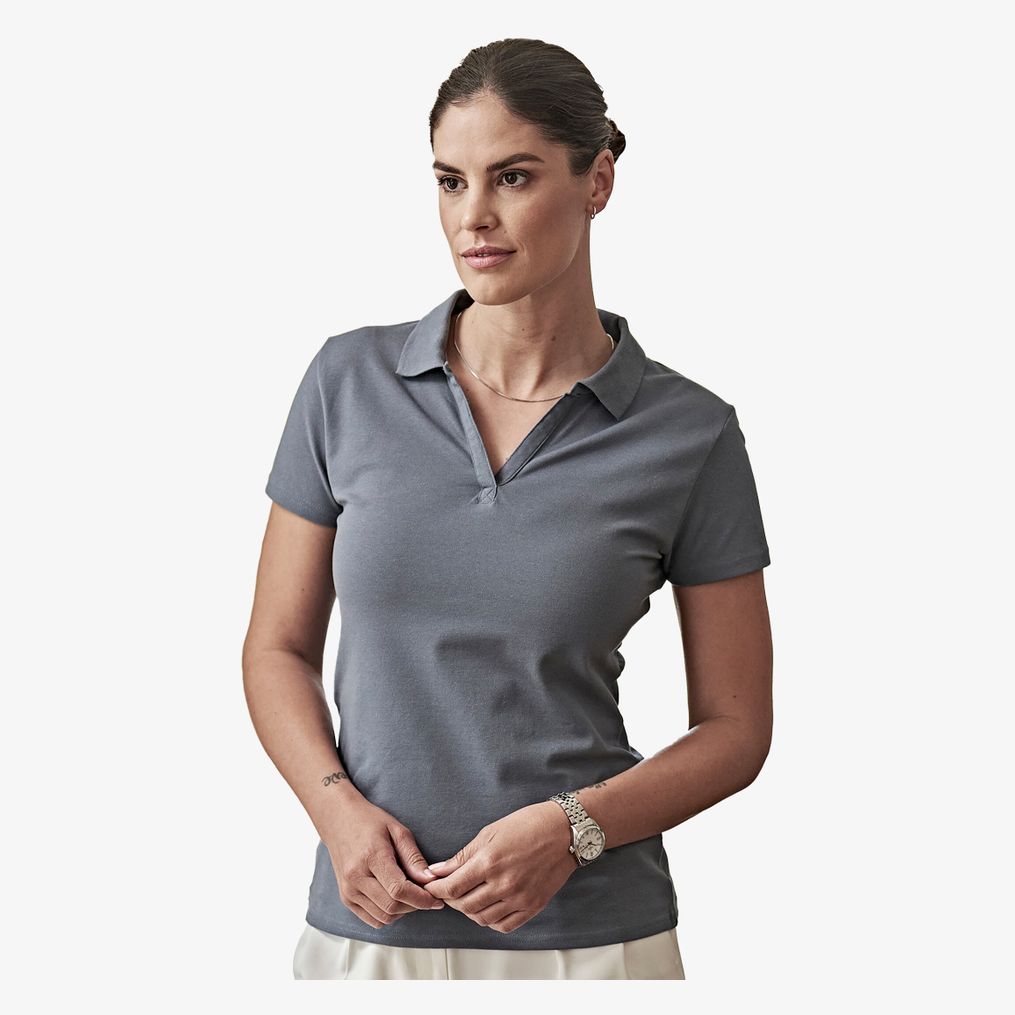 Women's luxury stretch v-neck polo tee jays