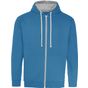 AWDis Just Hoods Varsity Zoodie - sapphire_blue/heather_grey - 2XL