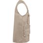 WK-Designed-To-Work Gilet polycoton multipoches doublé unisexe beige