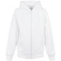 Build Your Brand Kids Organic Basic Zip Hoody white