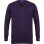 Henbury Men's 12gg v-neck jumper purple