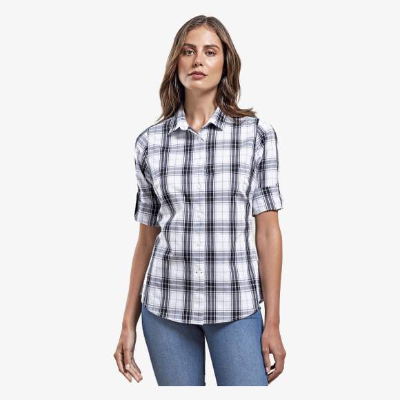 Chemise à manches longues et à carreaux en coton Ginmill pour femme Premier