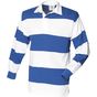 Front Row SEWN STRIPE LONG SLEEVE RUGBY SHIRT  - white/royal - S