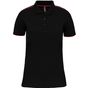 WK Designed To Work Polo Day To Day contrasté manches courtes femme black/red