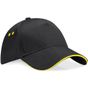 Beechfield Casquette Ultimate 5 panneaux à visière sandwich black/yellow