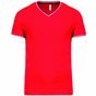 Kariban T-shirt maille piquée col V homme red/navy/white