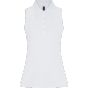 Henbury Ladies' sleeveless coolplus polo shirt white