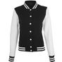 Build Your Brand Ladies Sweat College Jacket black/white