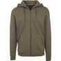 Build Your Brand Heavy Zip Hoody olive