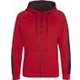 AWDis Just Hoods Sports polyester Zoodie fire_red/jet_black