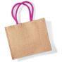 Westford Mill Sac de courses classique en toile de jute natural/fuchsia