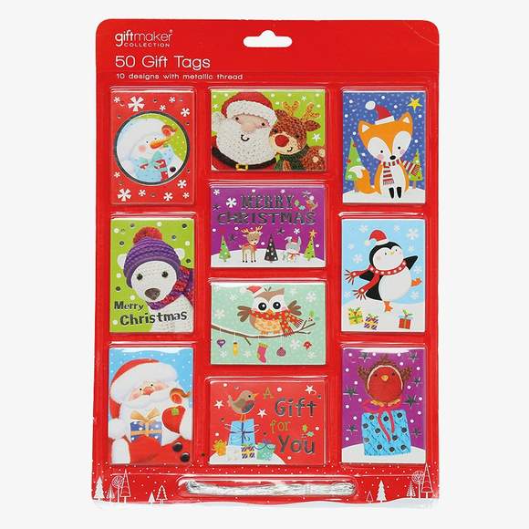 Gift tags - foiled  (50 pack) christmas shop
