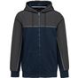 WK Designed To Work Veste molleton bicolore zippée à capuche écoresponsable unisexe navy/dark_grey