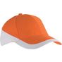 K-up Racing - casquette bicolore 6 panneaux orange/white