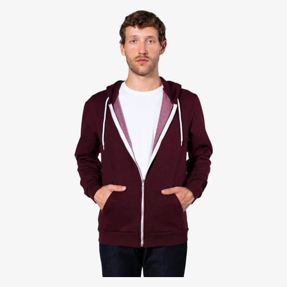 Unisex salt and pepper zip hoodie  American apparel